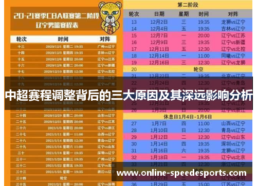 中超赛程调整背后的三大原因及其深远影响分析 中超赛程调整背后的三大原因及其深远影响分析