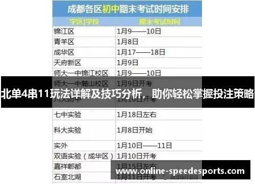 北单4串11玩法详解及技巧分析,助你轻松掌握投注策略 北单4串11玩法详解及技巧分析,助你轻松掌握投注策略